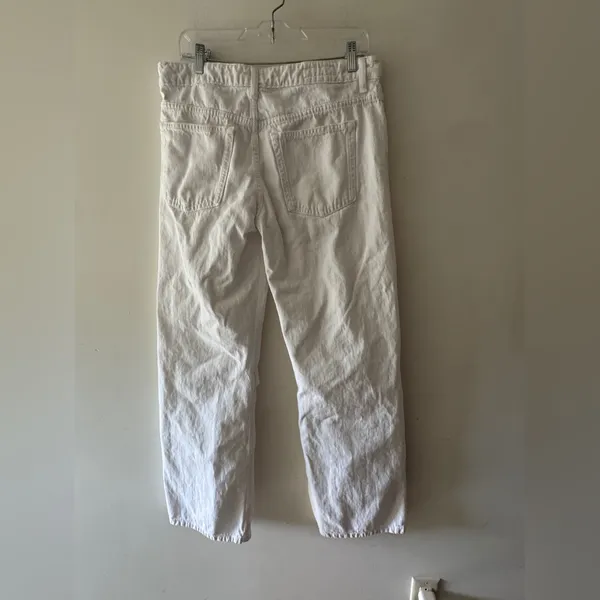 NWOT Zara White Wide Leg Pants Knee Slits‎ - Image 3