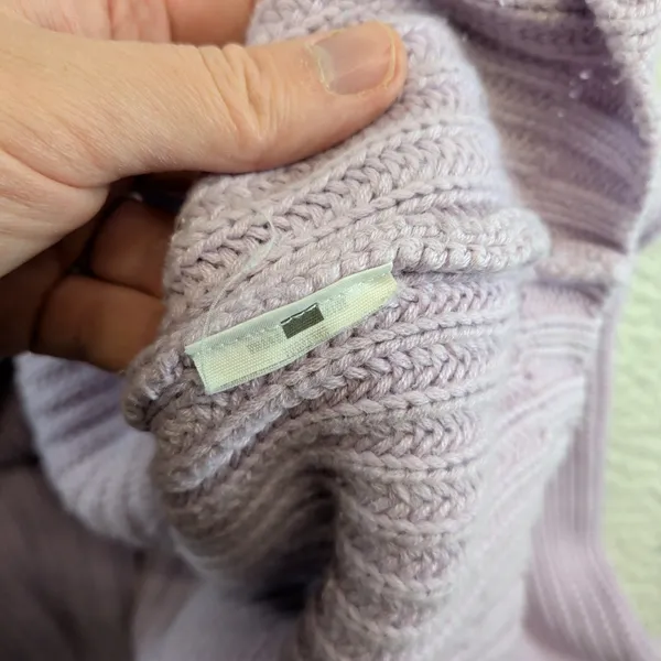 Abercrombie & Fitch Lavender Purple Mock Neck‎ Ribbed Chunky Knit Sweater Small - Image 5