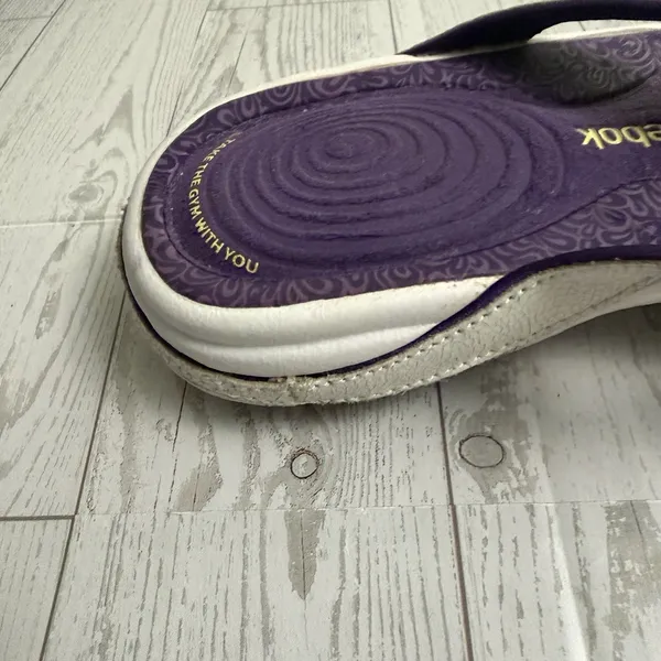 Reebok Easytone Women's Sz 5 Flip Flops White Purple Sandals Shoes Exercise‎ Gym - Image 15