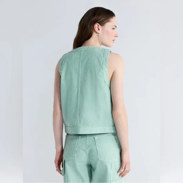 Free Assembly nwt size XXL ( 20 ) Women's Button Front Sleeveless Denim Top - Image 3