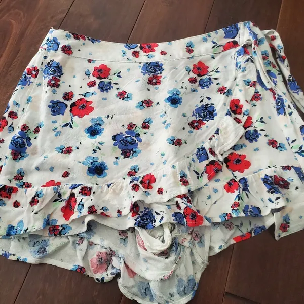 Free People Floral Print Skirt - White , Red And Blue Size 6 - Image 3