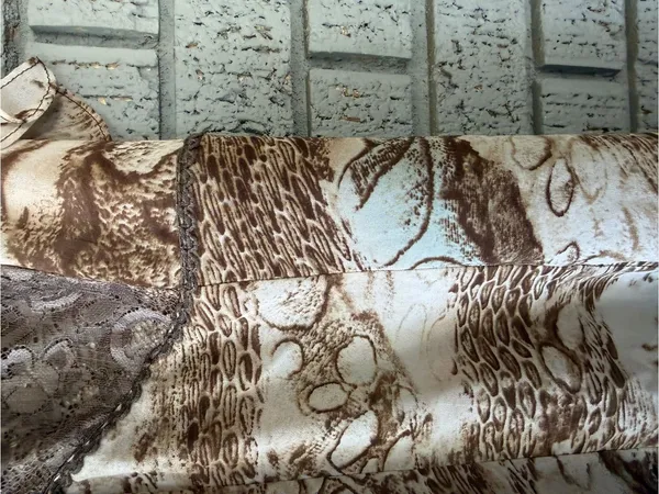 Vtg Y2K Hyukbee Rare Lace Sequin Top Brown Snake Print Babydoll - Image 5
