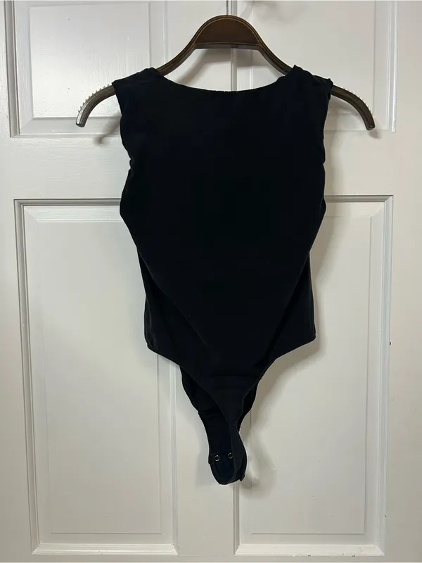 Free People Black Scoop Neck Bodysuit - Image 3