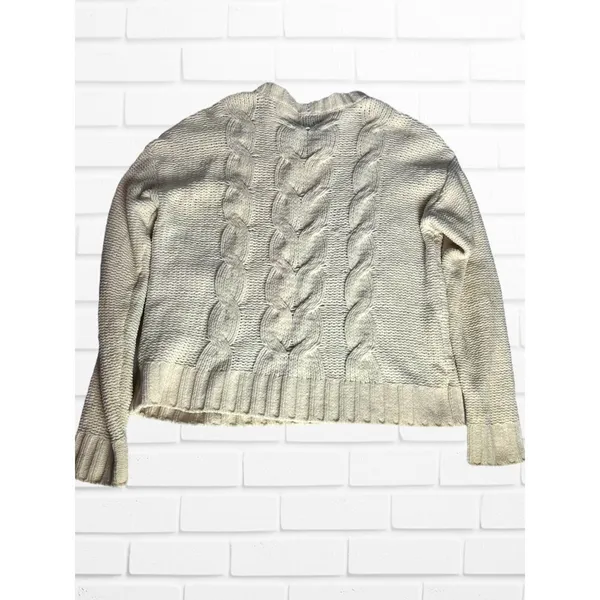 American Eagle Women's Size xs Cable‎ Knit Sweater Beige Cream Pullover - Image 6