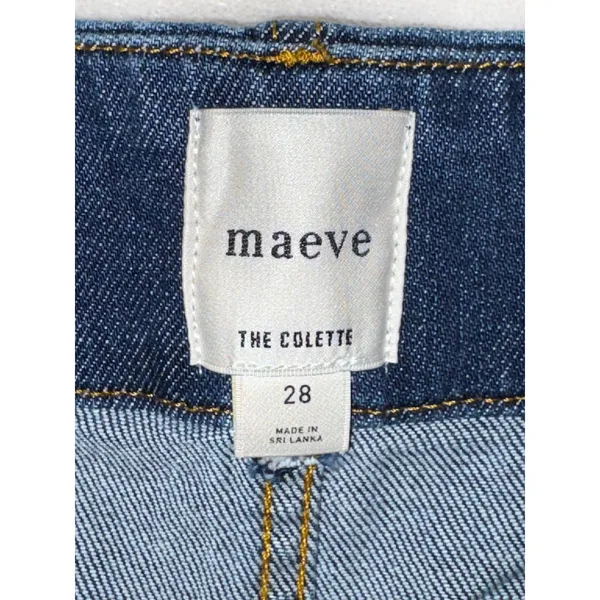 Maeve Anthropologie The Colette Cropped Wide Leg Jeans Dark Wash Denim‎ 28 NEW - Image 4