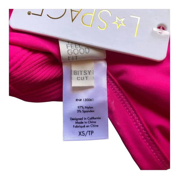 L*Space Anna Bitsy Cut Bougainvillea Pink Ribbed Bikini Bottom Women’s XS NWT - Image 6
