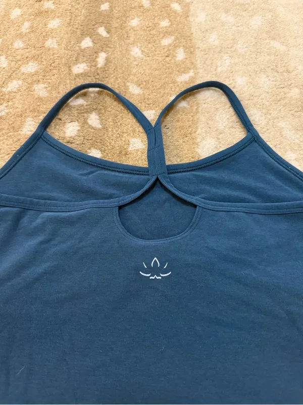 Beyond Yoga Spacedye Slim Racerback Cropped Tank Teal Sea Heather L - Image 6