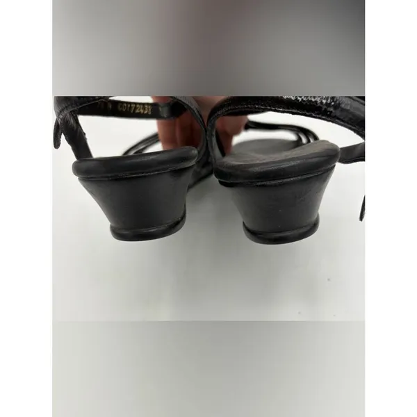 SAS patent leather black strapy semi wedge sandal women’s 9.5 - Image 6