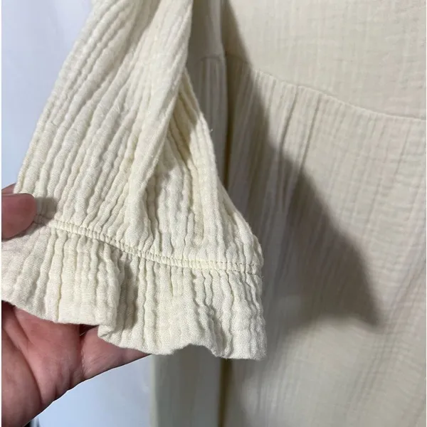 Ces femme SLUBBED COTTON TEXTURED LONG SLEEVE DRESS Small - Image 6