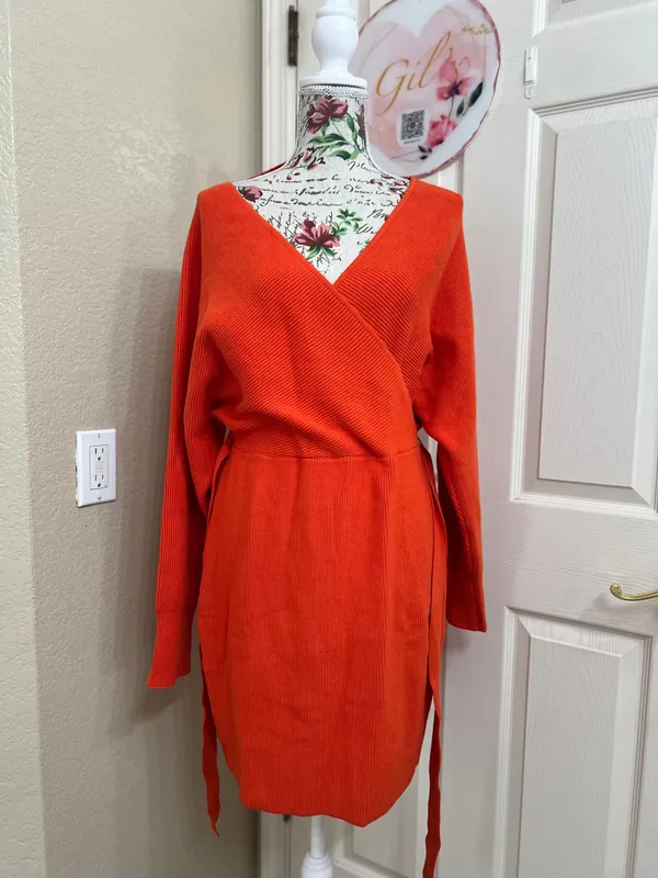 Zesica orange long sleeve dress size XL - Image 3