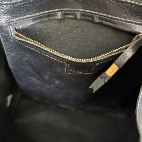 Madewell Classic The Transport Tote Black Leather Open Top Minimalist - Image 4