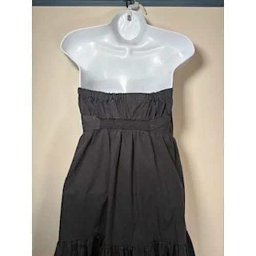 Urban Outfitters Strapless Maxi Dress Gray Tiered Smocked Cotton Fall Small - Image 6