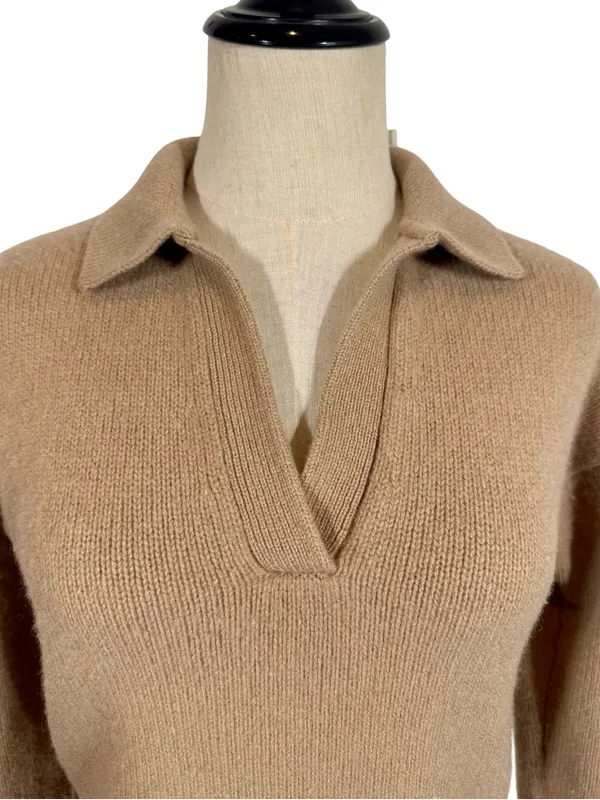 Aritzia Wilfred Luxe Cashmere Clara Sweater in Gold Camel - Image 9