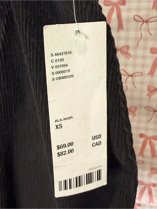 Urban Outfitters Black Corduroy Harmony Mini Skirt Diagonal Zip Classic Y2K XS - Image 2