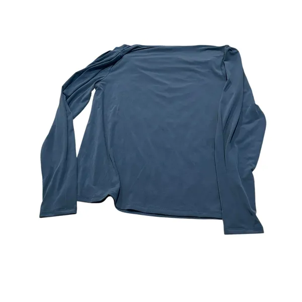 Ann Taylor blue top with draped neckline - Image 4