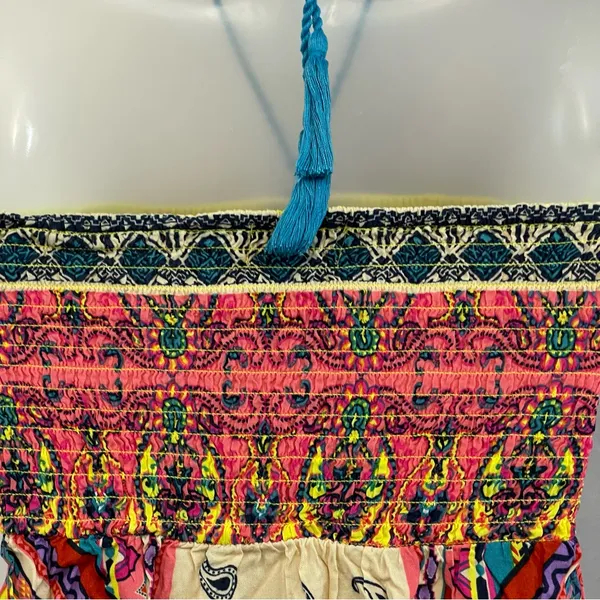 Flying Tomato Multicolor Strapless Bohemian Dress Y2K Boho Midi Halter Paisley - Image 4
