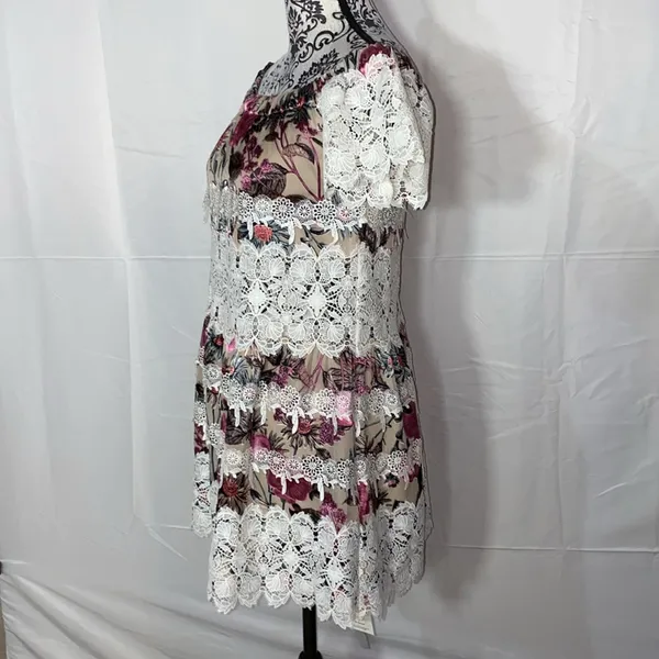 NWT!! For Love & Lemons Floral Silk Lace Cadence Boho Dress Size Medium - Image 3