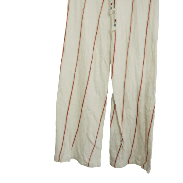 Dolan Left Coast Anthropologie Medium Striped Wide Leg Cotton Pants Cream Beachy - Image 3