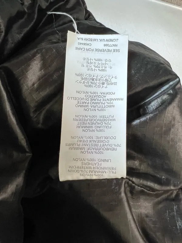 J. Crew Women's Lightweight Nylon Puffer Down Fill Insulated Jacket Black‎ - Image 6