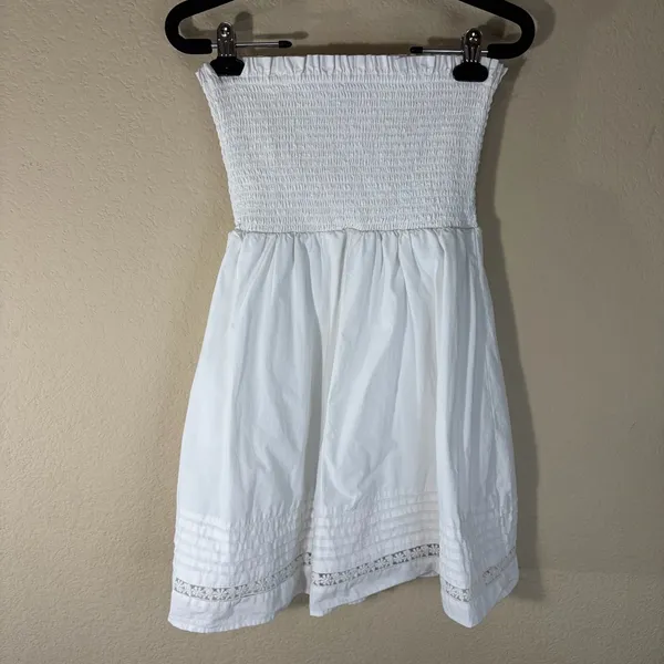 American Eagle White tube top dress sz XS Y2K Preppy Bridal Vacay - Image 4