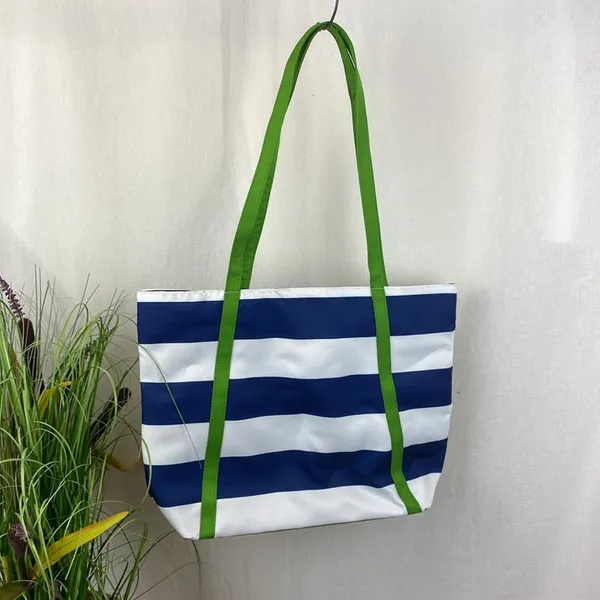 Kate Spade X Clinique Blue & White Striped Tote Beach Shopping Travel Bag - Image 2