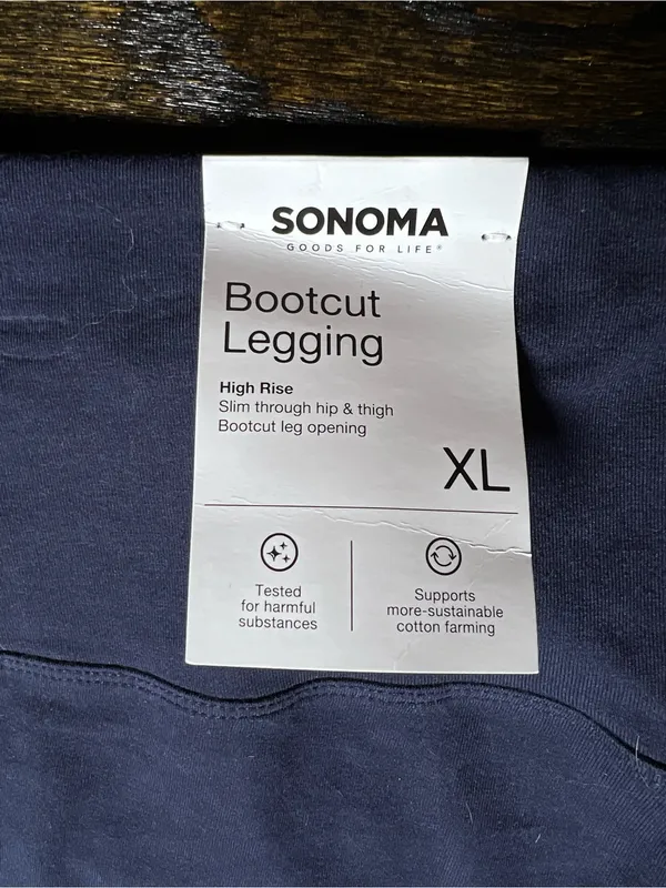 NWT Sonoma Navy Blue Bootcut Legging Yoga Pants XL High Rise - Image 9