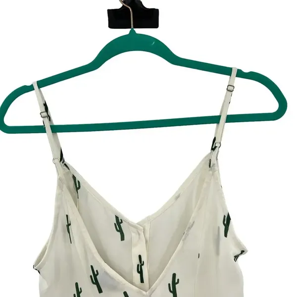 Show Me Your Mumu Remy Romper White‎ Green Cactus Print Button Size Small - Image 8