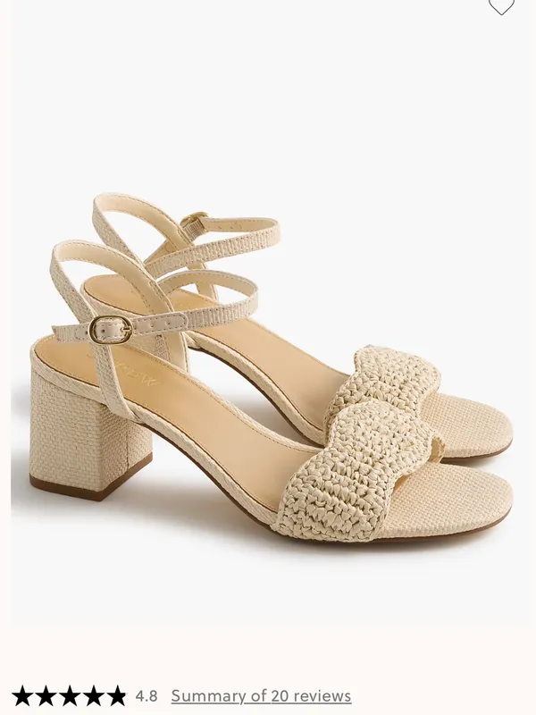 NWOB J.CREW FACTORY Woven Raffia Heeled Sandals Cream 6 - Image 8