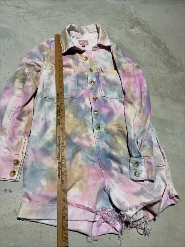 Show me your mumu tegan jumper tropic Tie-Dye Button-Up Romper XS - Image 4