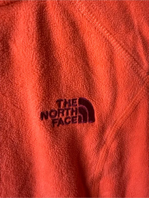 The North Face Orange Hooded Full Zip Fleece - Image 2
