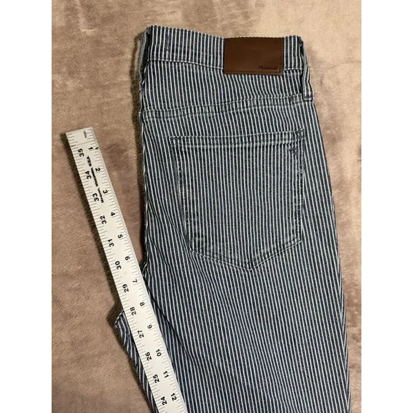 Madewell Womens‎ Skinny Jeans Blue White Mid Rise Striped Size 28 NWT - Image 8