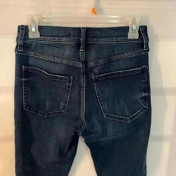 🔥🔥 5/$25 sale 🔥🔥 Express Blue Mid Rise Stretch Whisker Ankle Jegging Side Detail - Image 6