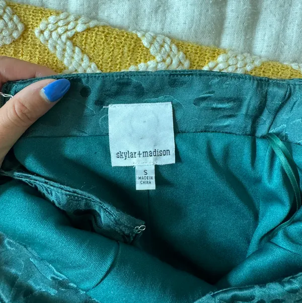 Skylar + Madison Green Silk Strapless Mini Dress - Image 4
