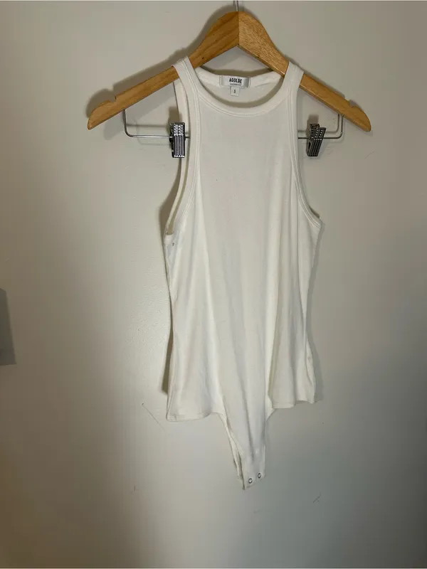 NWOT Agolde Rianne high neck bodysuit white small - Image 2