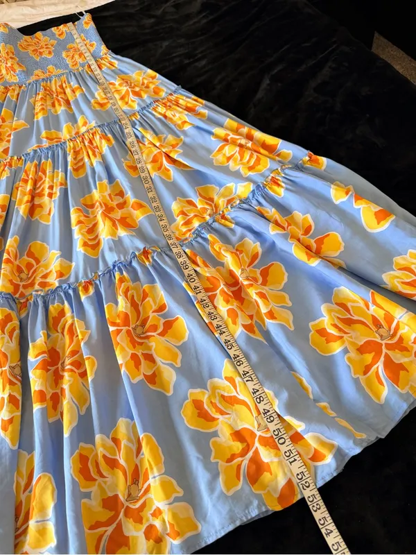 Abel the Label Anthropologie tube top strapless maxi tiered Summer dress, sz L - Image 6