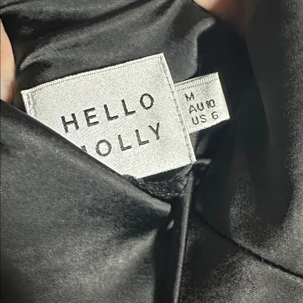 HELLO MOLLY Black Corset Tie Back Midi Dress Cocktail Party Slip Sexy Size 6 - Image 6