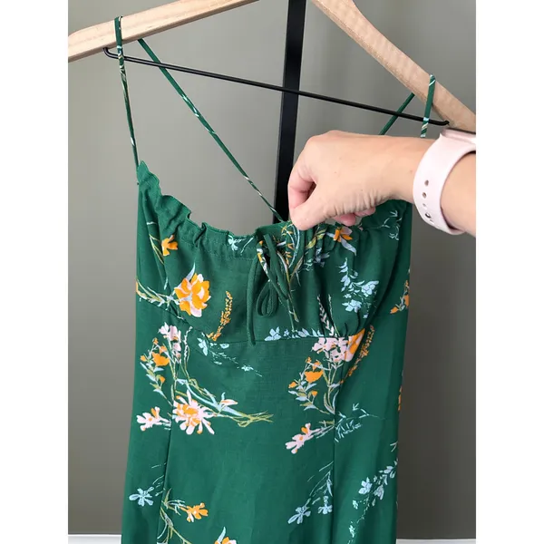 Urban Outfitters April Tie-Back Midi Slip Dress Green Medium - Image 3