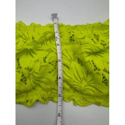 Aerie Bandeau Bra 32D Neon Yellow‎ Green Lace Strapless Floral NWT Rave Summer - Image 3