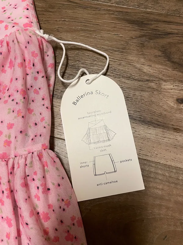 NWT! Blogilates Viral Taylor Swift Popflex Ballerina Skirt Skort Pink Floral Small - Image 5