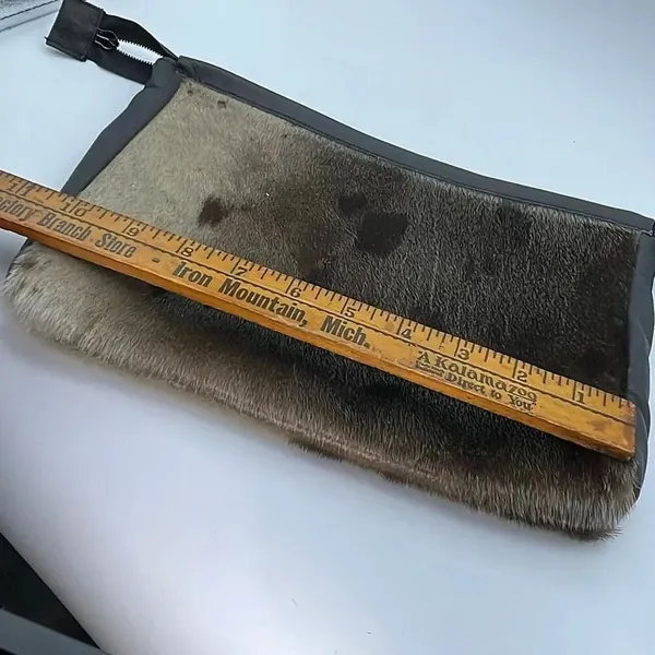 Artisan made faux fur clutch -travel bag. - Image 9