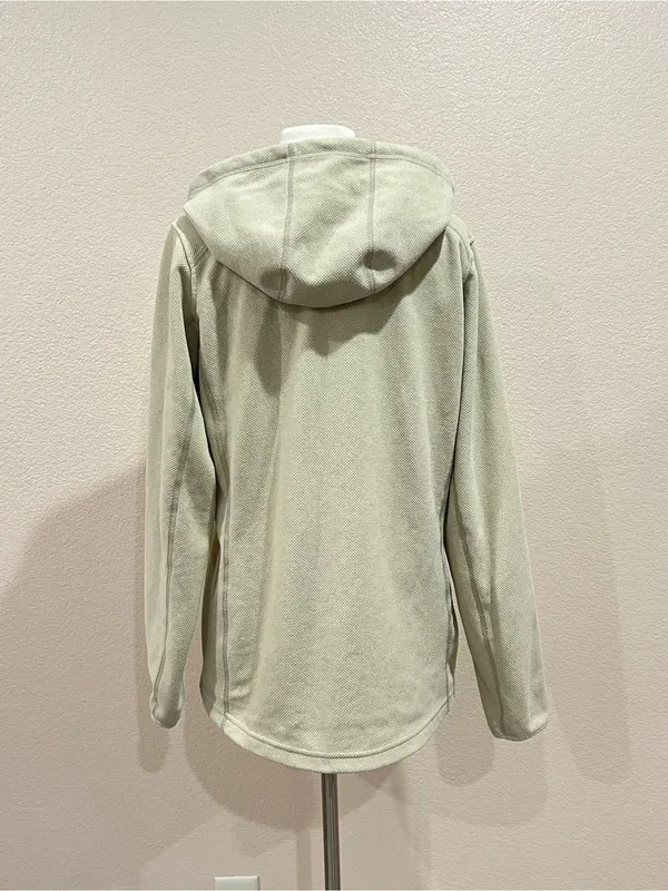Duluth Trading Co Beige Brushed Waffle 1/2 Zip Hooded Pullover Size Small - Image 5