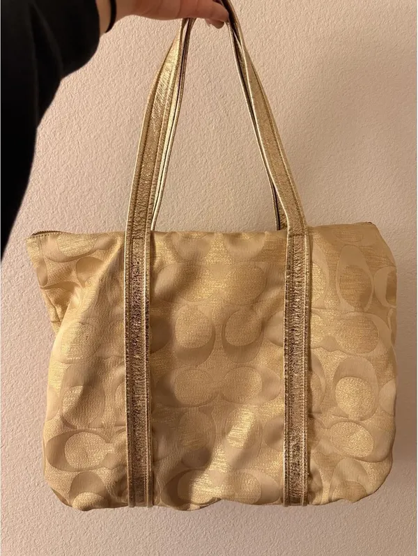 Coach Poppy Signature Metallic Gold Glam Tote 2009 - Image 2