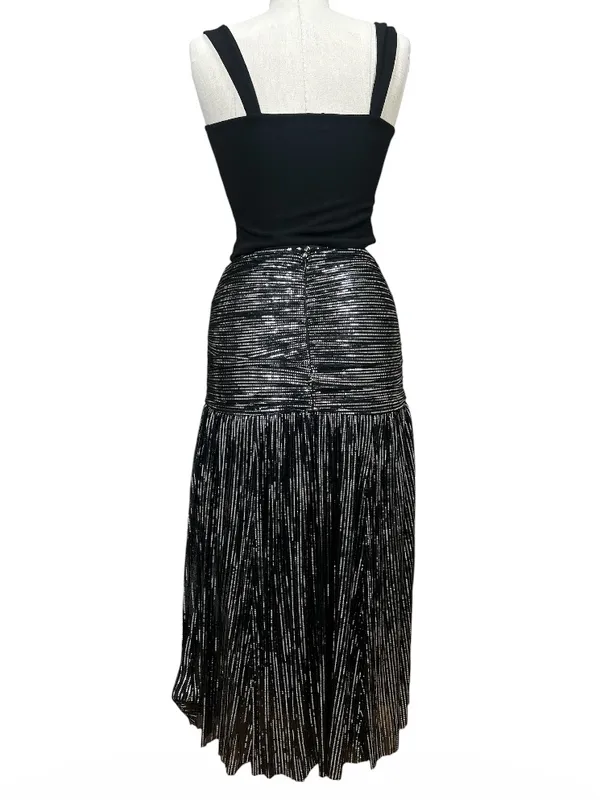 Sabina Musayev Lolite Drop Waist Sparkly Midi Skirt in Black Size X-Small Party - Image 6