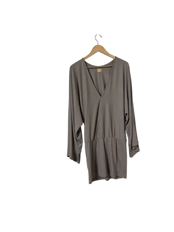 FREE PEOPLE Free-est Good Feels Gray Wide Sleeve Mini Dress - Image 3