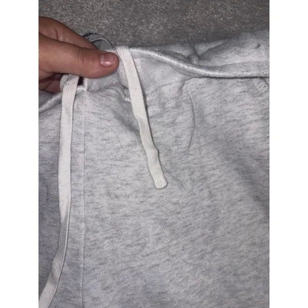 missguided wide leg sweatpants foldover waist band m Ash Heather Gray - Image 4