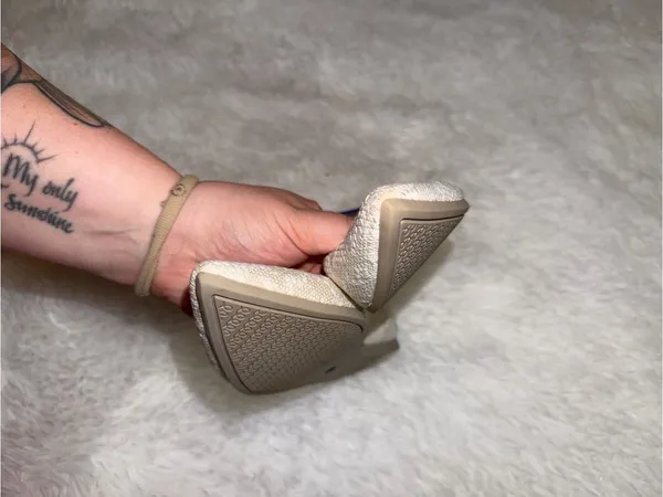 Rothy’s Pointed Toe Beige Flat Shoes Women size 8.5 Snakeskin - Image 4