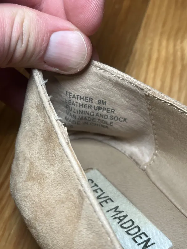 Steve Madden Shoes Womens Size 9 Beige Suede Feather Pointed Toe Loafers - Image 10