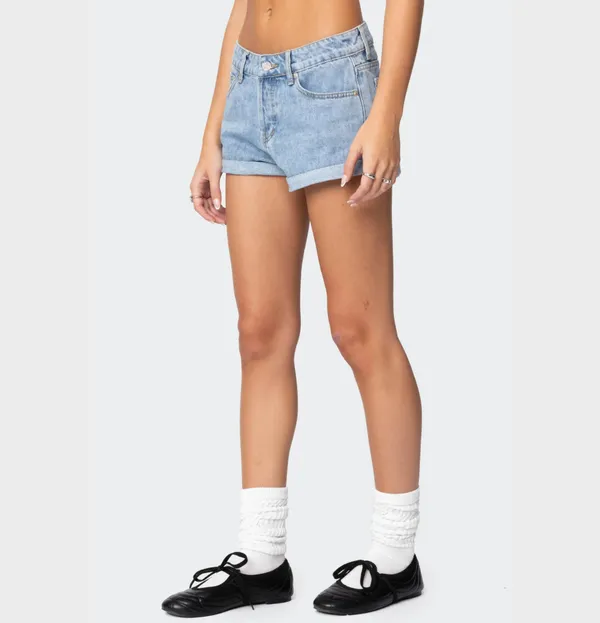 Edikted Denim Shorts Low-Rise - Image 6