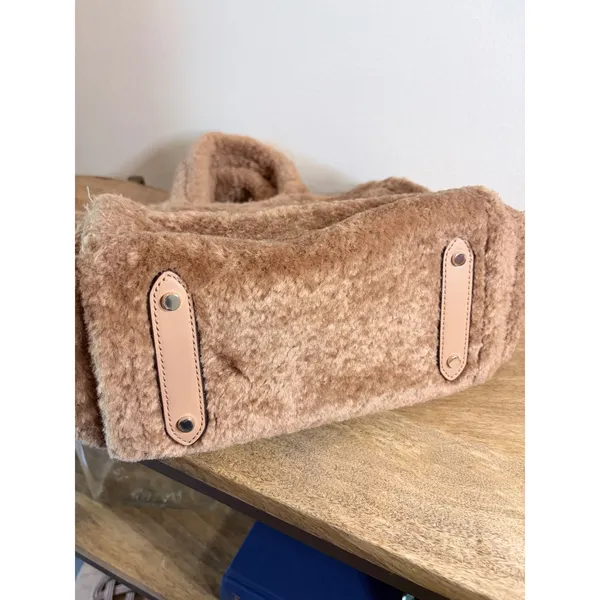 Kate Spade Ellie Faux Fur Small Tote Tan Teddy Crossbody Bag *AS IS* - Image 7