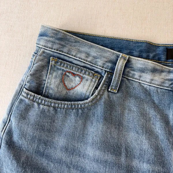 7 For All Mankind Easy James Denim Jorts 32 Y2K Heart Bermuda Shorts - Image 13